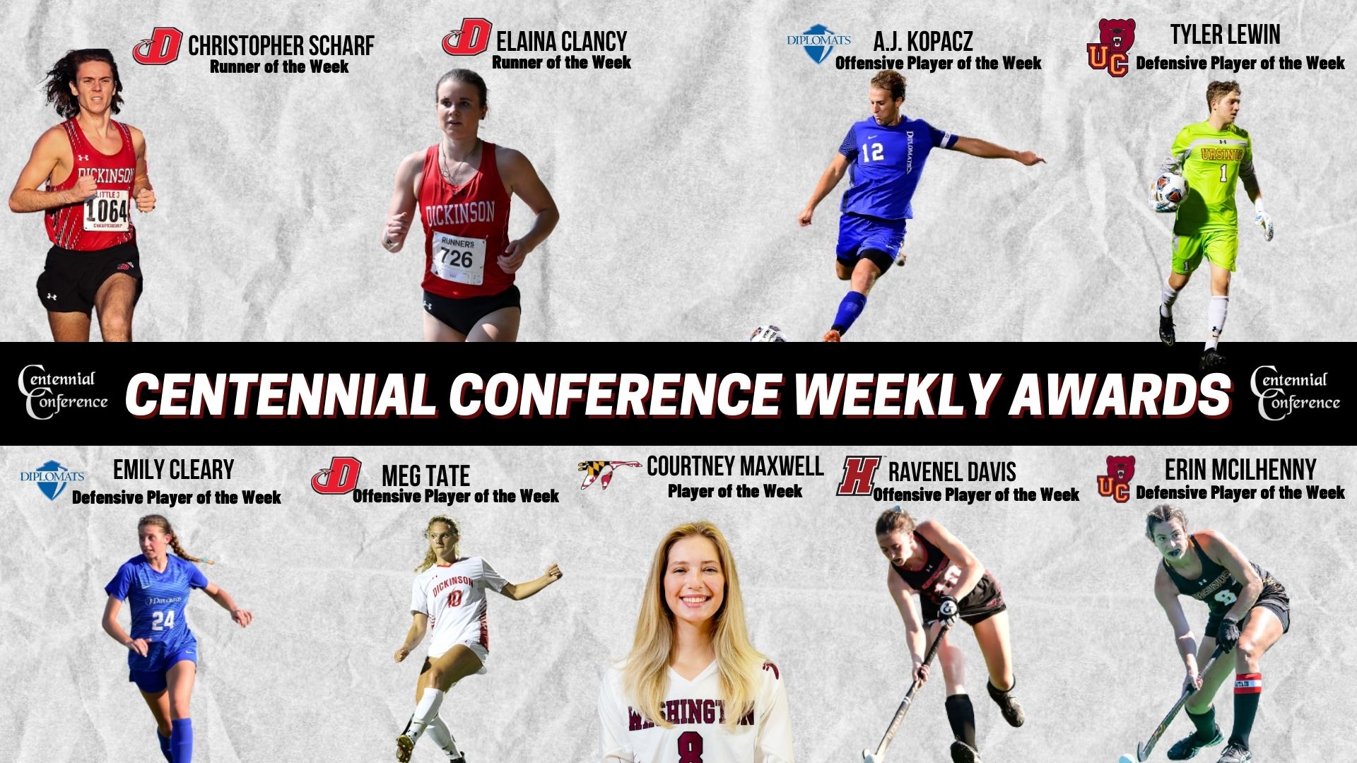 Centennial Conference Athletes of the Week - Sept. 20-26