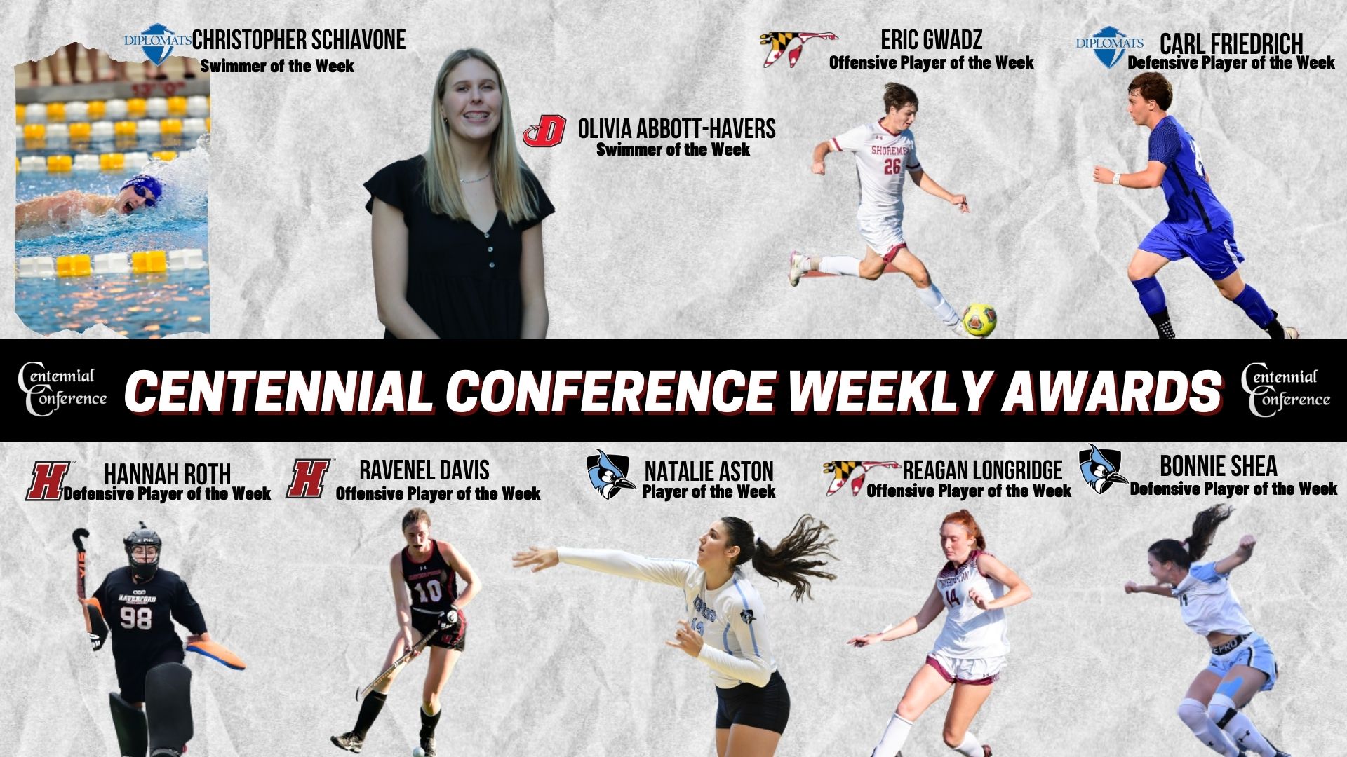 Centennial Conference Athletes of the Week - Oct. 18-24
