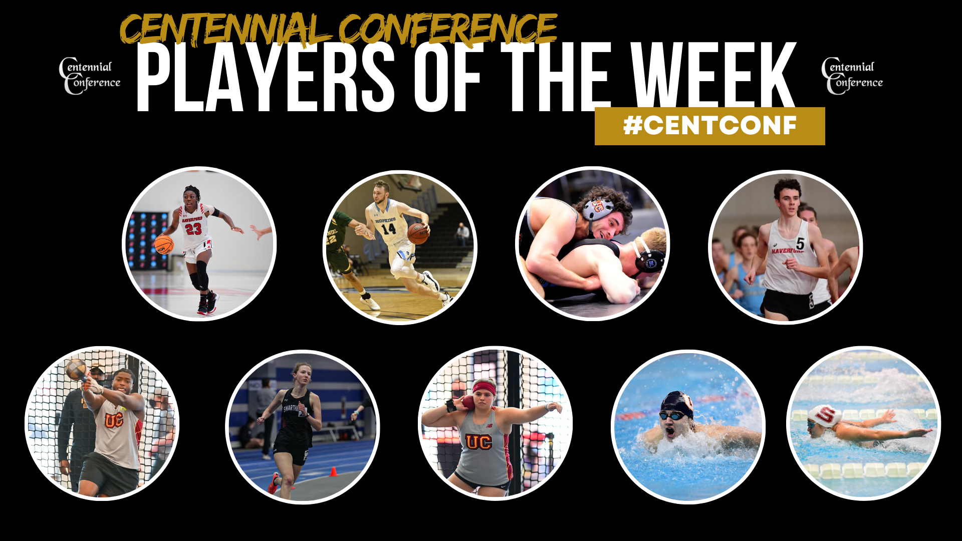 Centennial Conference Athletes of the Week - Jan. 16-22