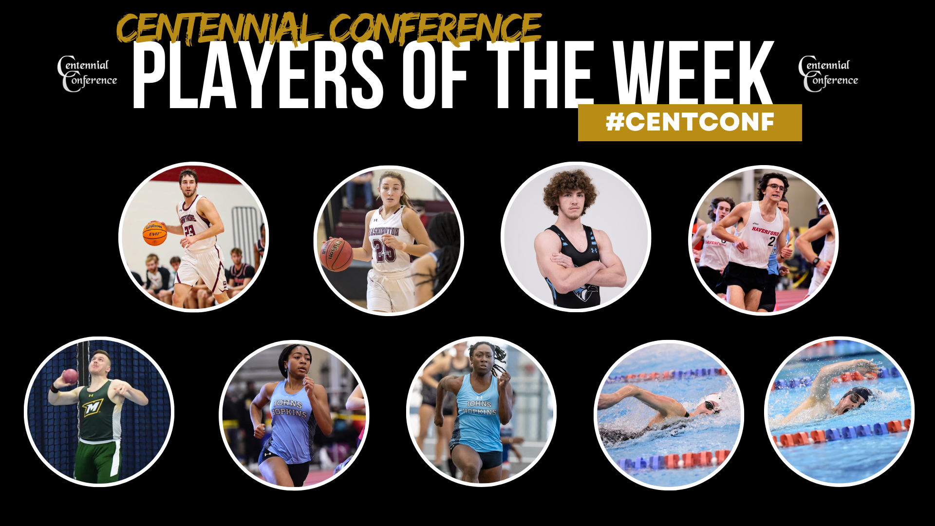 Centennial Conference Athletes of the Week - Jan. 9-15