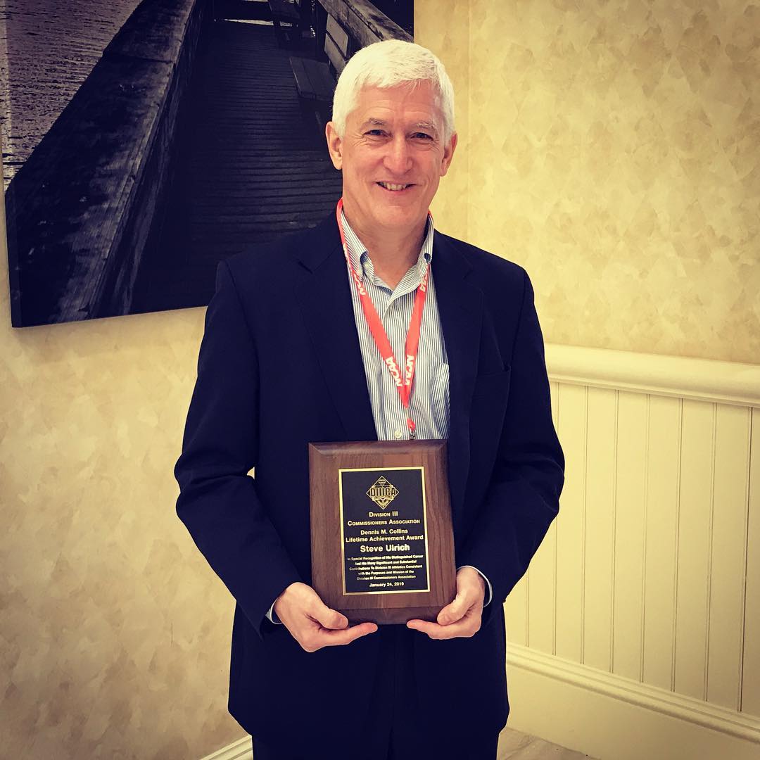 Executive Director Steve Ulrich is the first recipient of the Division III Commissioners Association Lifetime Achievement Award.
