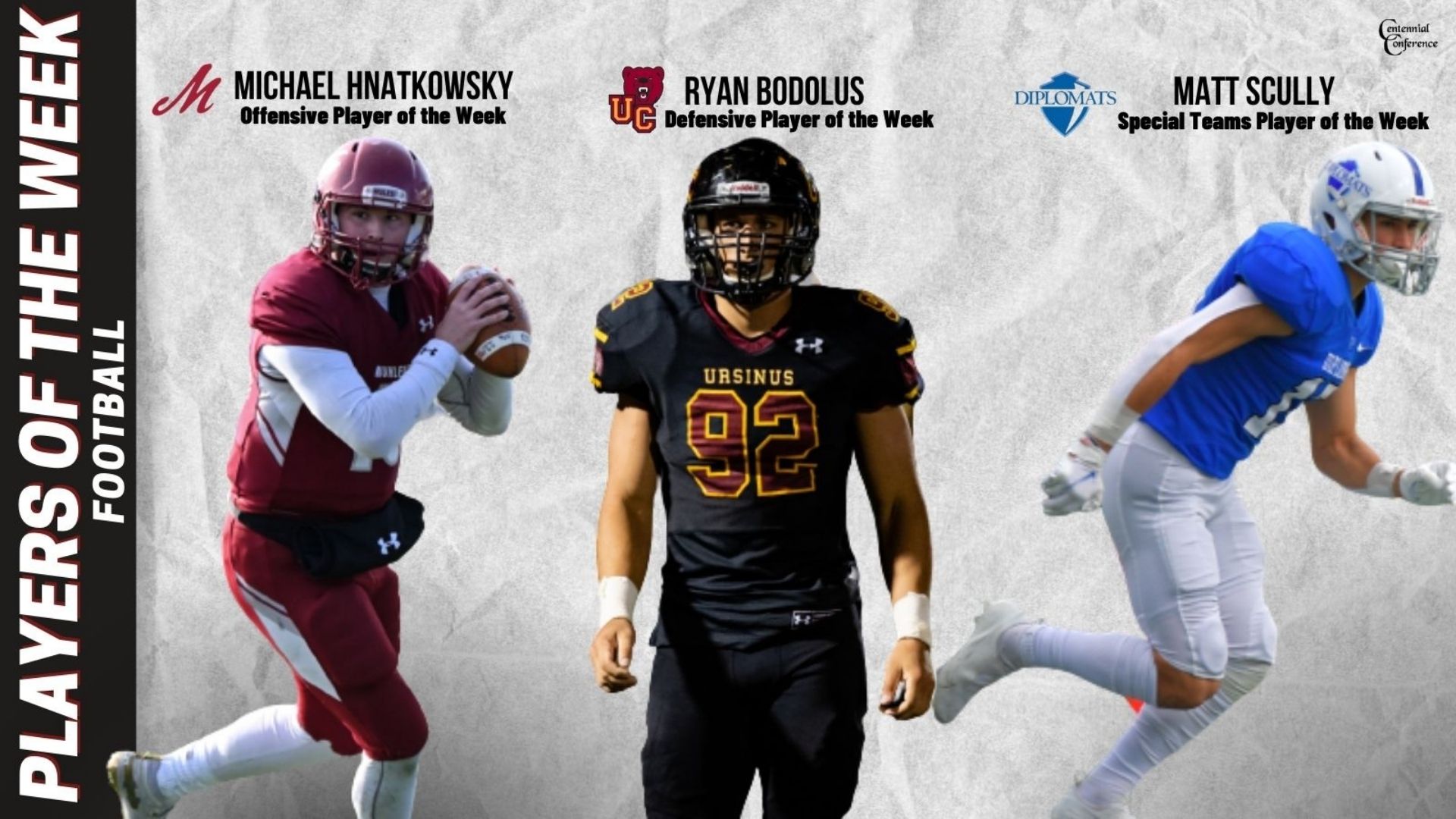 Hnatkowsky, Bodolus, & Scully, Players of the Week, 11/7/21