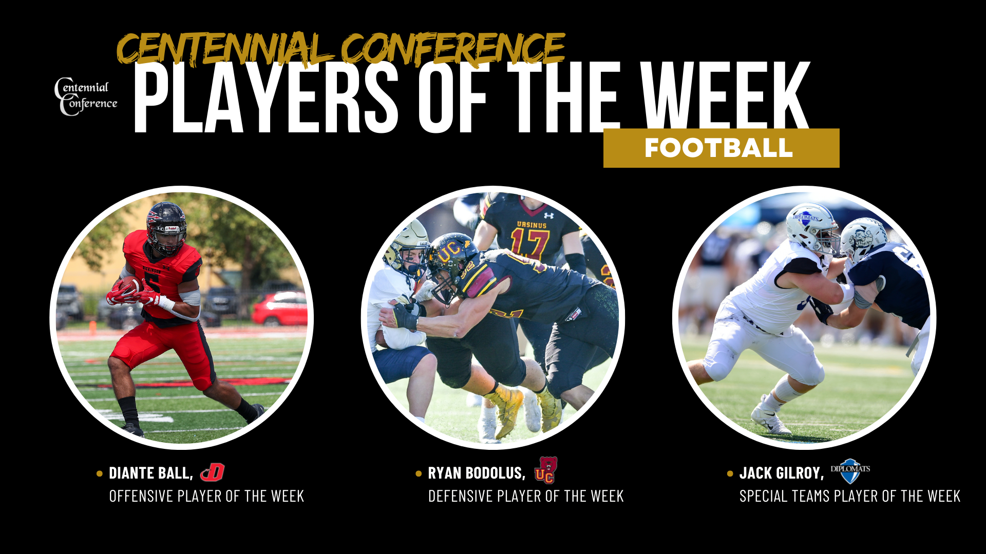 Ball, Bodolus & Gilroy, Players of the Week, 9/18/22