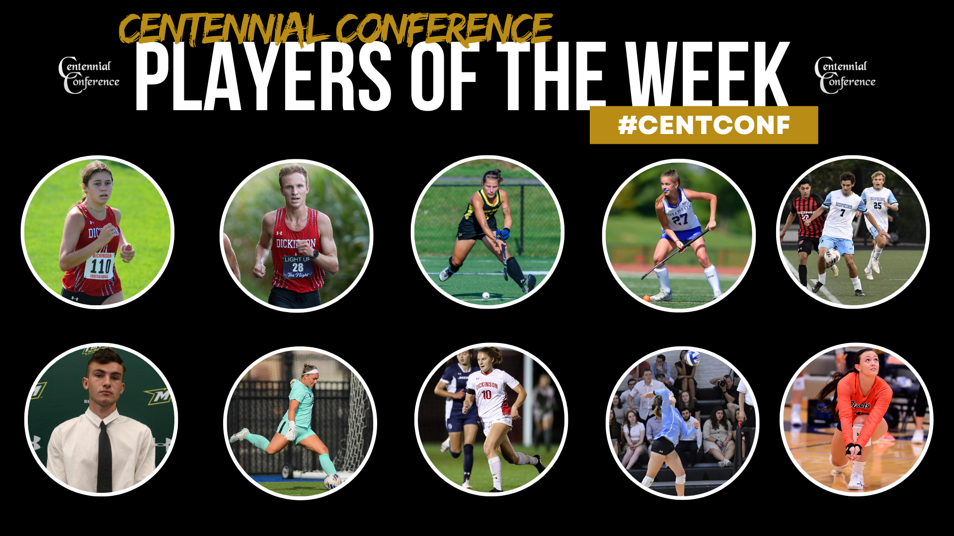 Centennial Conference Athletes of the Week - Sept. 19-25