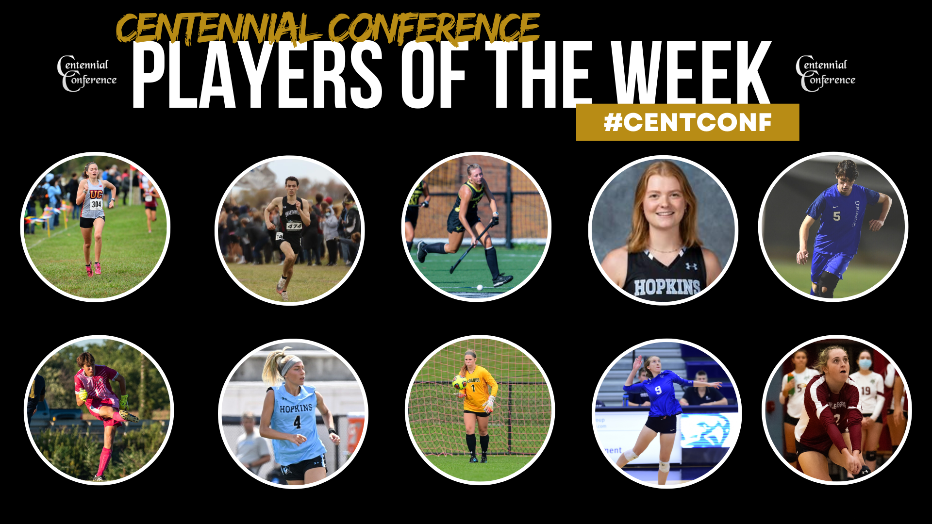 Centennial Conference Athletes of the Week - Oct. 3-9