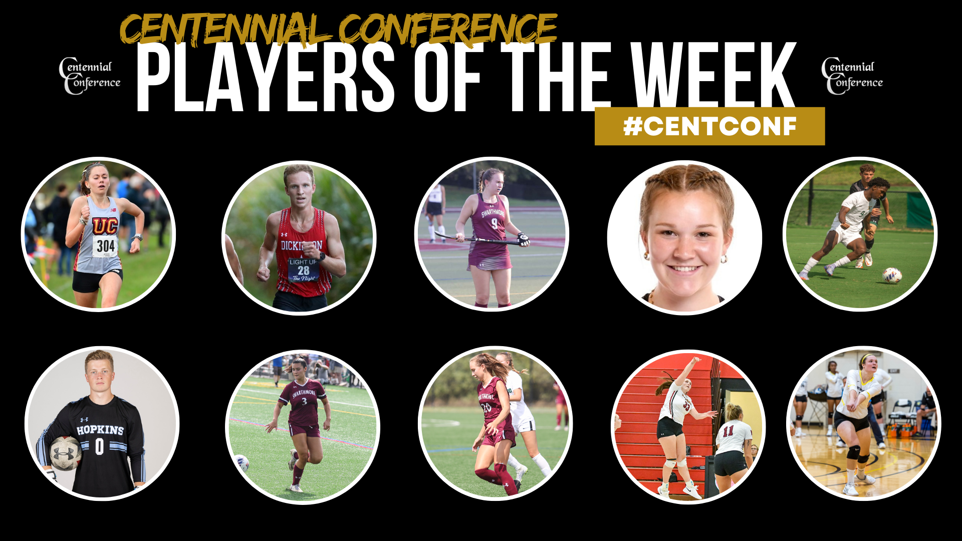 Centennial Conference Athletes of the Week - Sept. 5-11