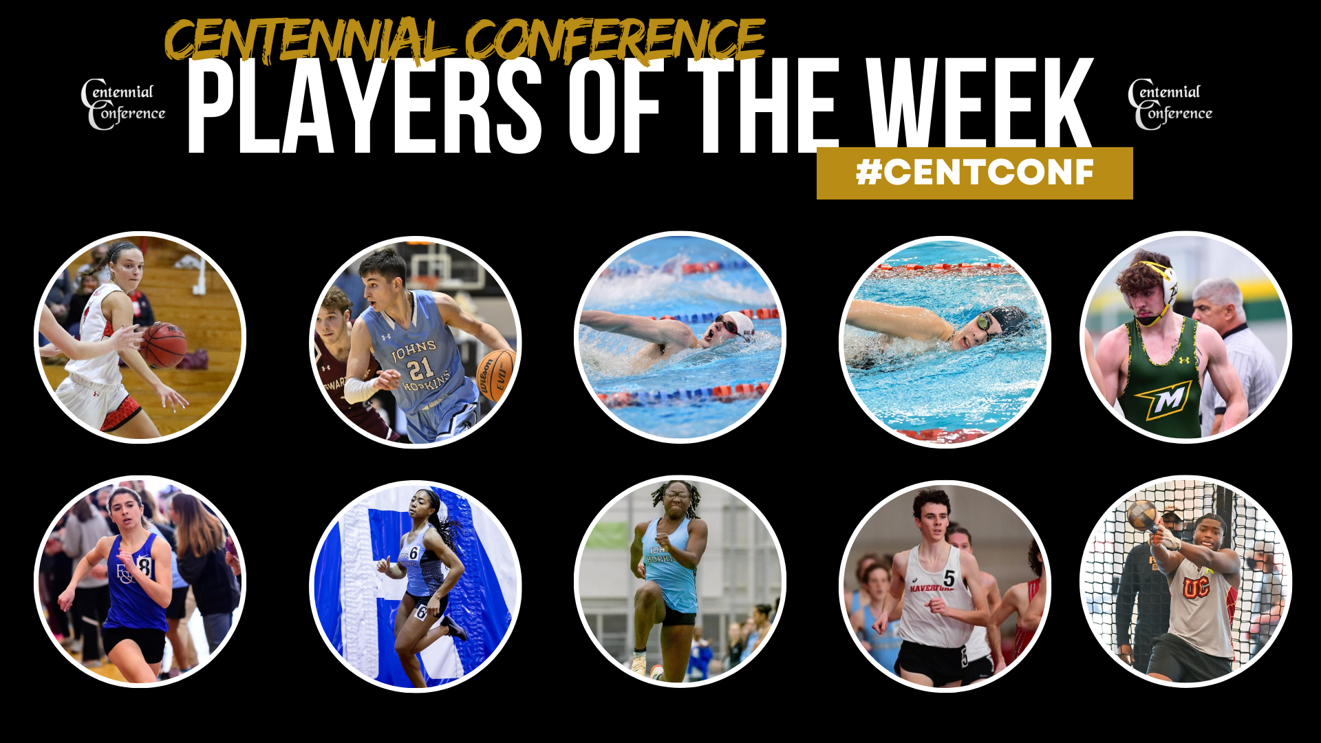 Centennial Conference Athletes of the Week - Jan. 23-29