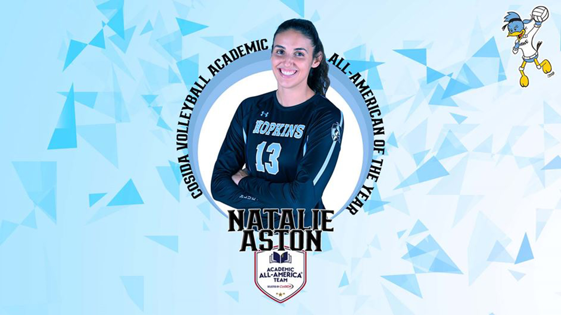 Johns Hopkins' Aston Named CoSIDA Academic All-American of the Year; Three Blue Jays Honored